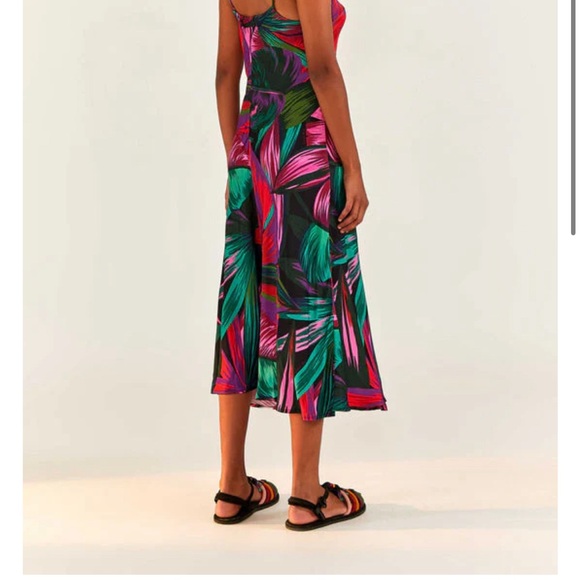 Farm Rio - Midnight Leaves Cutout Midi Dress - Picture 2 of 7